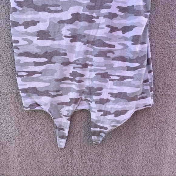 Lucky Brand Light Camo V Neck Knot Front Short Sleeve Shirt Sz L - Picture 5 of 11